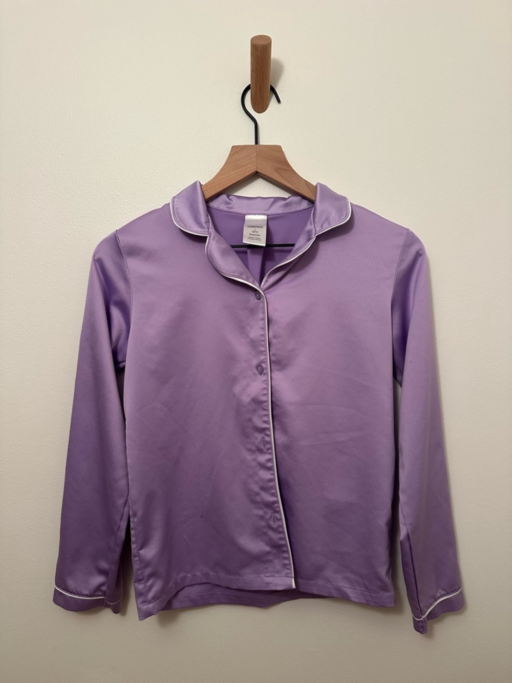 Nordstrom Girl’s Piped Lavender Silky Smooth Pajama Top